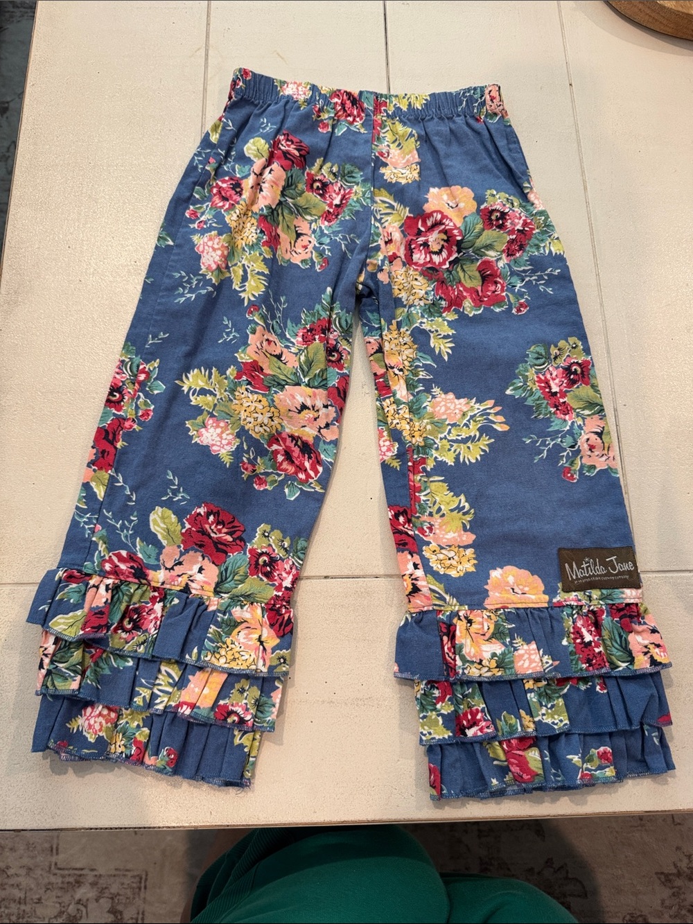 Matilda Jane Blue Floral Ruffle Bottoms